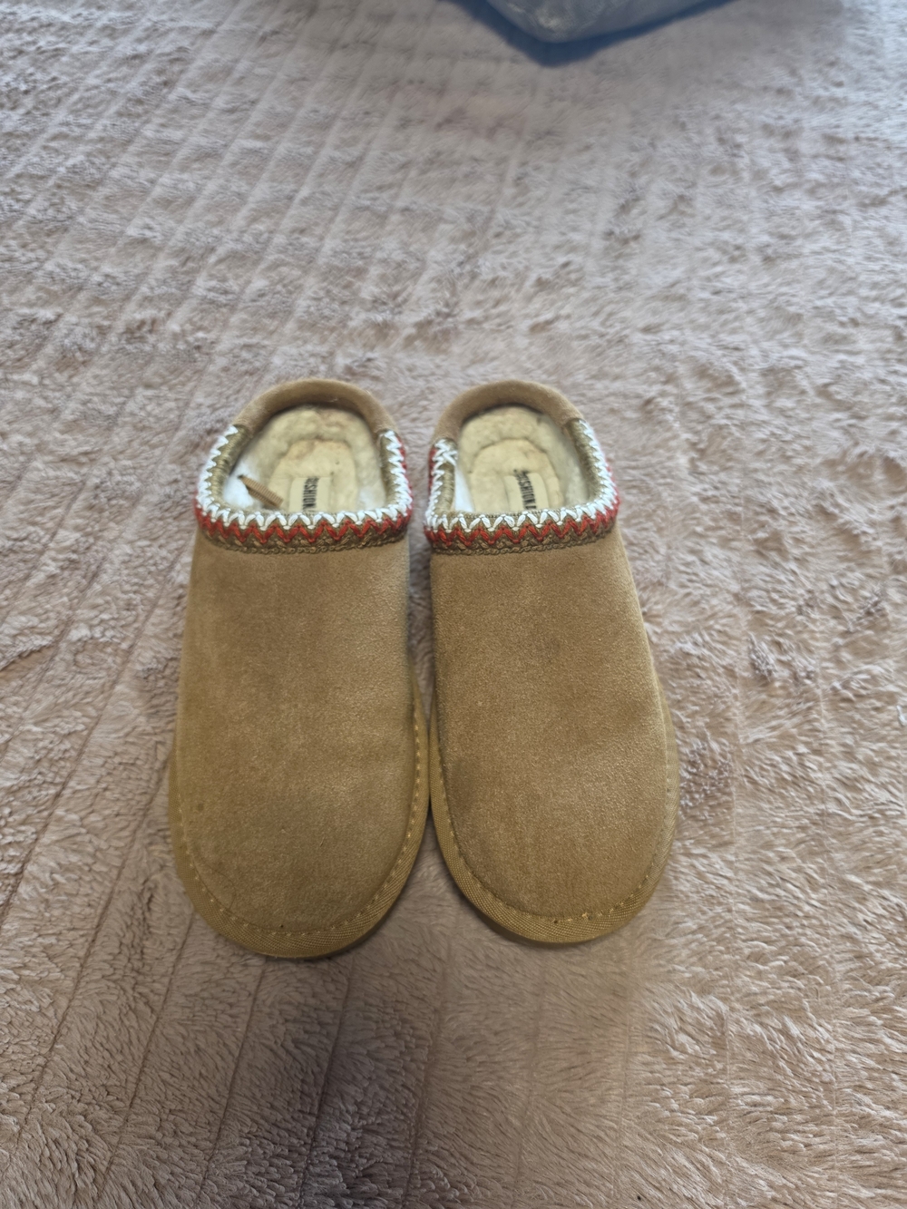 Cozy Tan Suede Women’s Slip-On Slippers